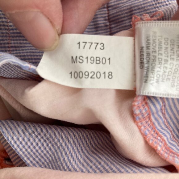 Mens Peter Millar Shorts Cotton Nylon Peach Blue‎ 34 Fade Flat Front - Picture 10 of 11